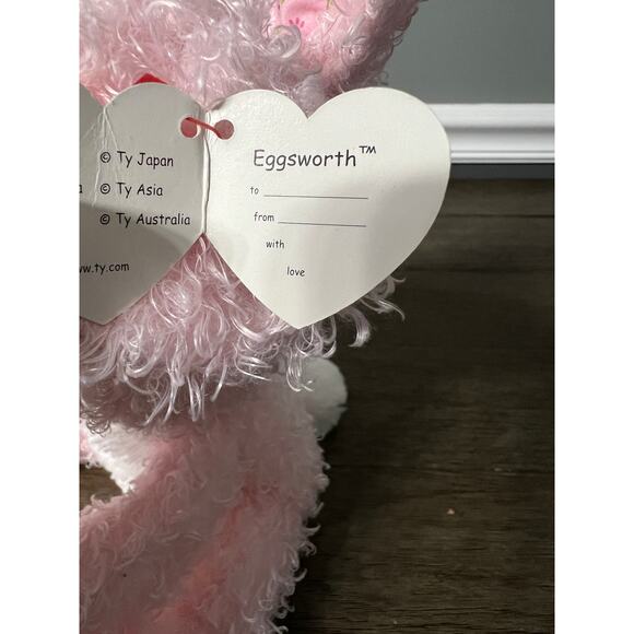 Vintage TySilk 2005 Eggsworth the Pink Easter Bunny Plush - Picture 4 of 6